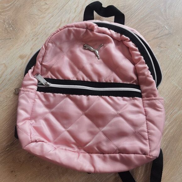 Quilted Pink Puffer PUMA Backpack Mini 90s Y2K 00s Vtg - Picture 1 of 4